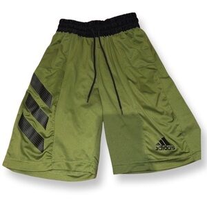 ADIDAS Olive Green Basketball Club Shorts Boys Youth Size XS